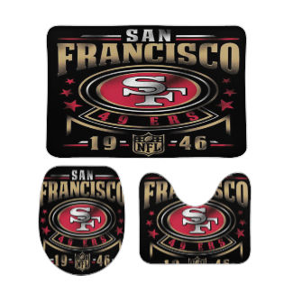 49ers Fan Inspired Bathroom Floor 3-Piece Rug Set