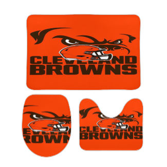 Browns Fan Inspired Bathroom Floor 3-Piece Rug Set