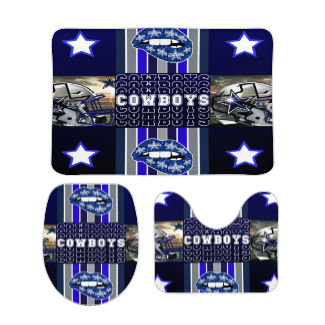 Cowboys Collage Inspired Bathroom Floor 3-Piece Rug Set
