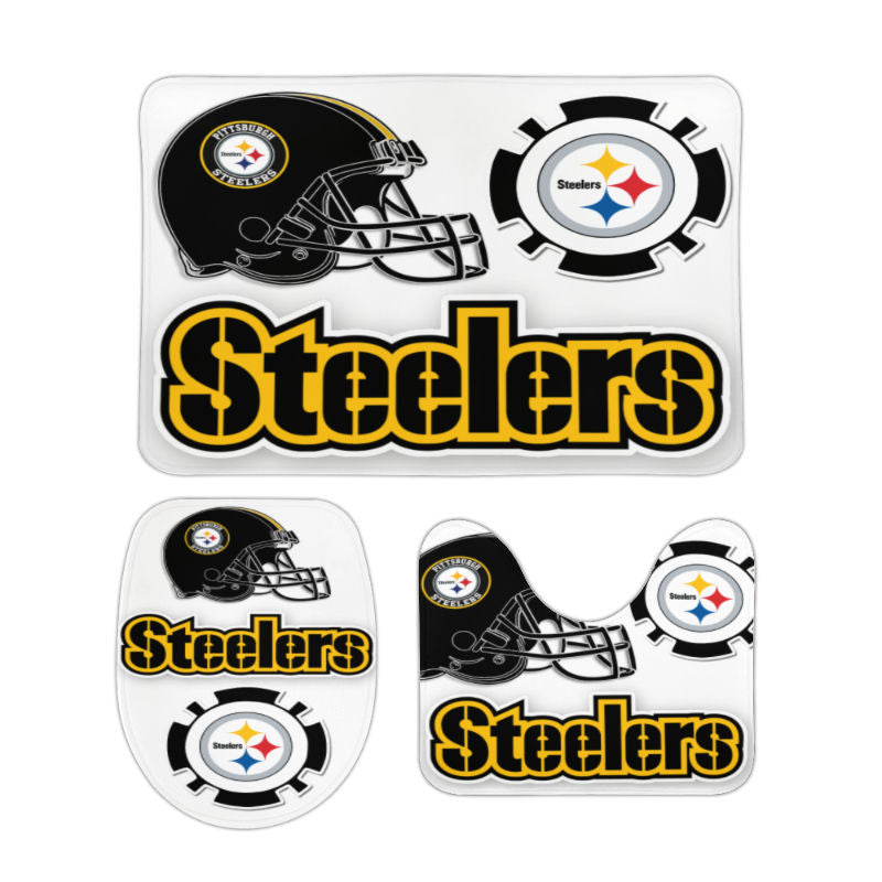 Steelers Inspired Bathroom Floor 3-Piece Rug Set
