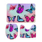 Butterflying Bathroom Floor 3-Piece Rug Set