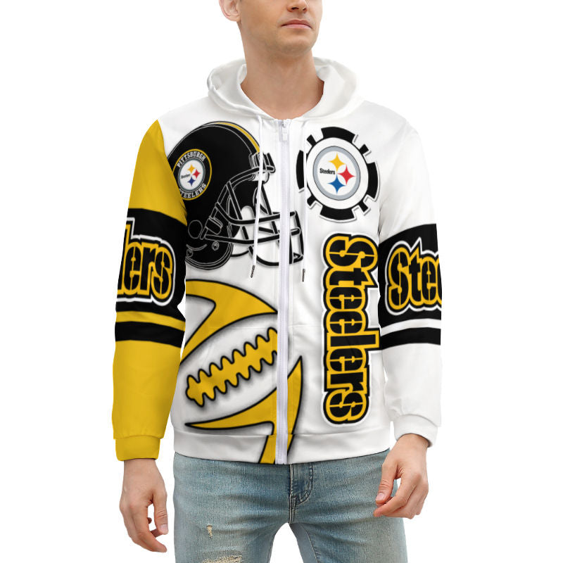 Steelers Inspired Zippered Hoodie