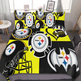 Steelers Collage Inspired 3-Piece Bedding Set (1 Duvet Cover + 2 Pillowcase)