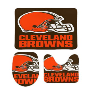 Browns Helmet Inspired Bathroom Floor 3-Piece Rug Set