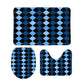 Blue Frenzy Bathroom Floor 3-Piece Rug Set