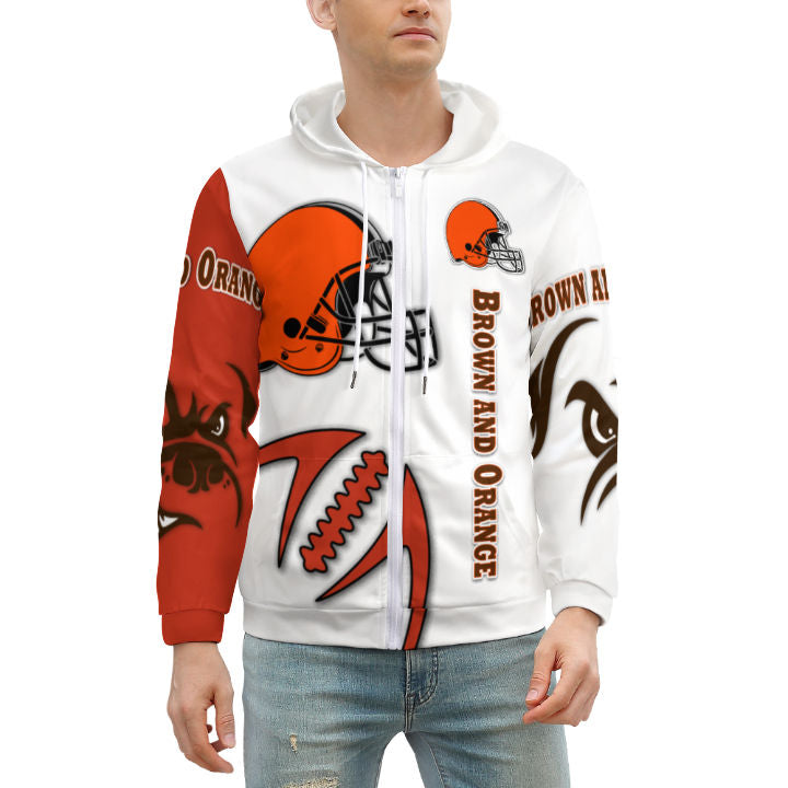Browns Inspired Zippered Hoodie