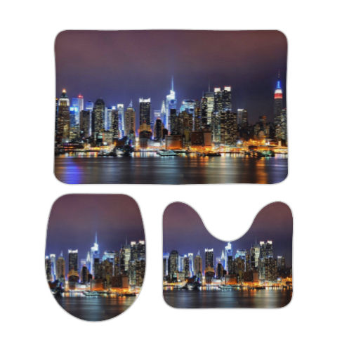 City Lights Bathroom Floor 3-Piece Rug Set