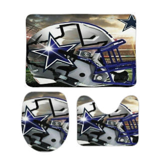 Cowboys Helmet Inspired Bathroom Floor 3-Piece Rug Set