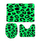 Green Cheetah Bathroom Floor 3-Piece Rug Set