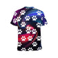 Galaxy Dog Print Short Sleeve Jersey T-Shirt