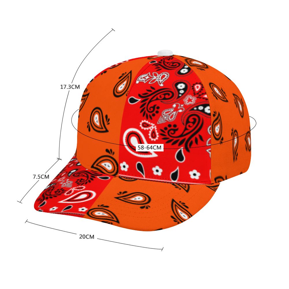 Orange Bandana Pattern Cap