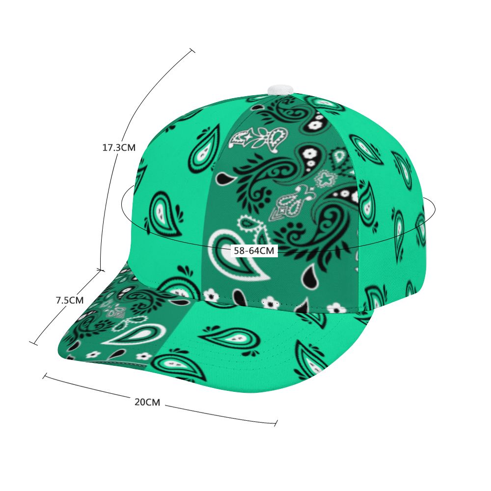 Sea Green Bandana Pattern Cap