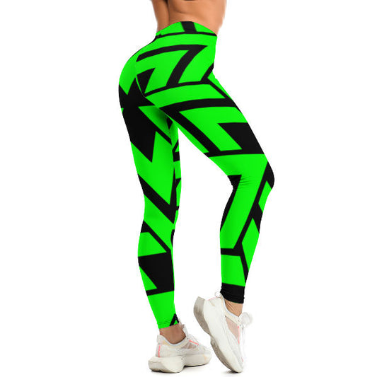 Lime Zag Yoga Pants