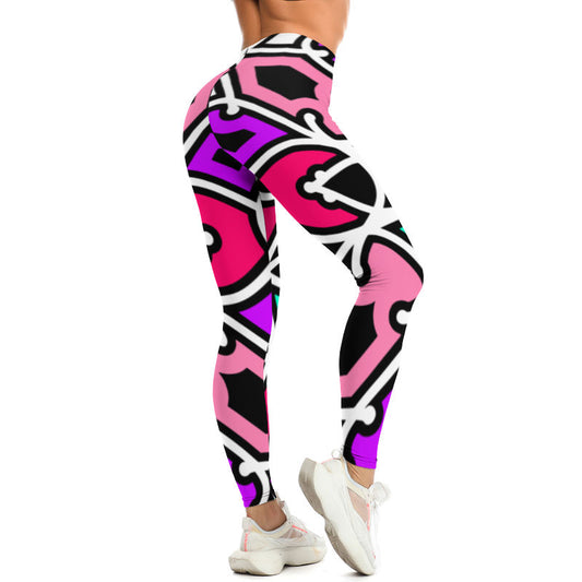Pink and Purple Swizzle Yoga Pants