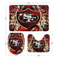 49ers Inspired Bathroom Floor 3-Piece Rug Set
